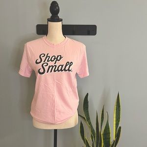 Comfort Colors • “Shop Small” Pink Signature Ring-Spun Cotton T-shirt • Small